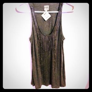 NWT Haute Hippie chain fringe shirt